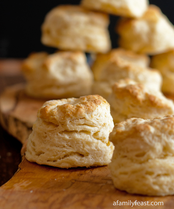 Sweet Buttermilk Biscuits from AFamilyFeast.com part of the Savory Biscuit Round-up at SimplyFreshVintage.com