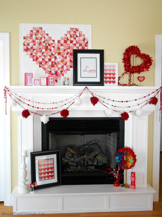 Do you brighten up your home with touches of red and pink for Valentines Day? Here are two FREE digital printables to get your Valentine decor started. | SimplyFreshVintage.com